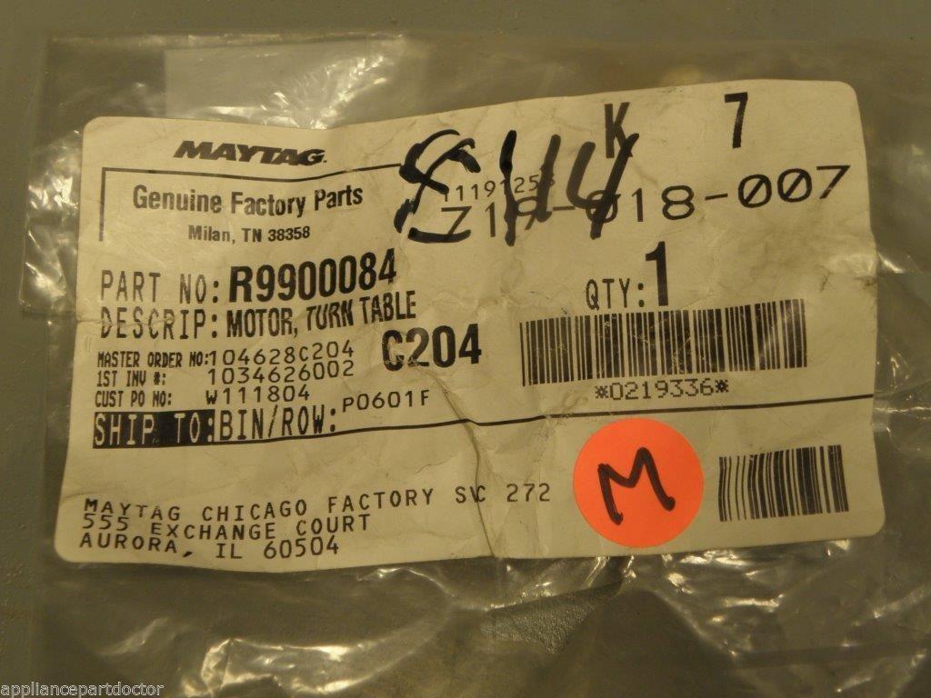 Maytag Microwave Turn Table Motor R9900084 NEW IN BOX Maytag Microwave Turn Table Motor R9900084 NEW IN BOX
